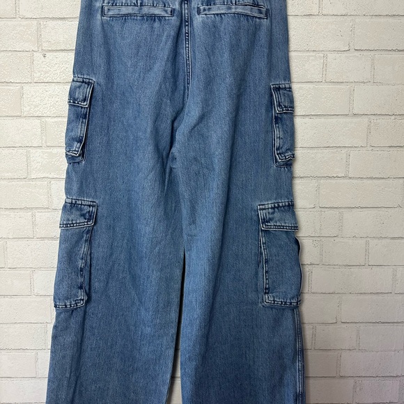 Favorite Daughter the Carly Cargo Jeans Highway High Rise Wide Leg 31 Cotton - Picture 13 of 14